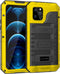 Beasyjoy Waterproof Case for iPhone 12 Pro Max, Heavy Duty Metal Case with Built-in Screen Protector, 6.7 Inch (Yellow)