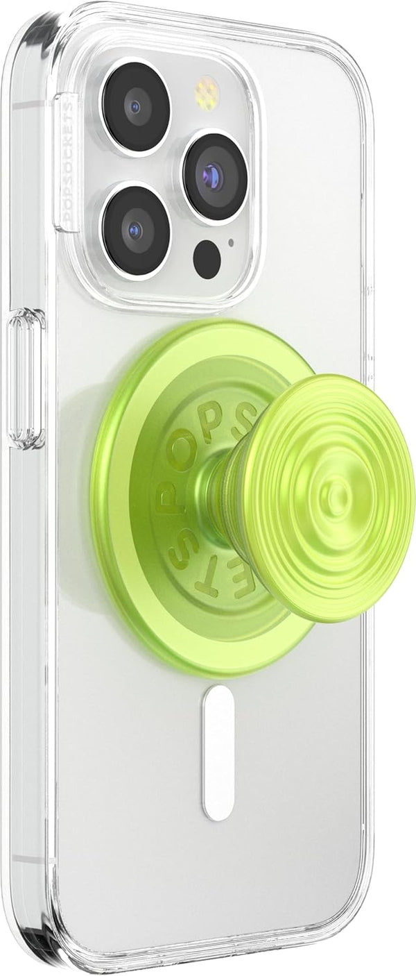 PopSockets Phone Grip Compatible with MagSafe, Wireless Charging Compatible Phone Holder - Ripple Iridescent Absinthe