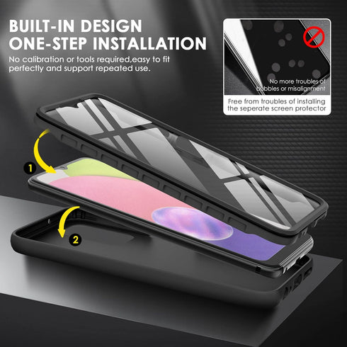 Samsung Galaxy A03s Phone Case, Shockproof Silicone Slim Cover, Durable TPU Dual Layer Drop-Proof Cover Black