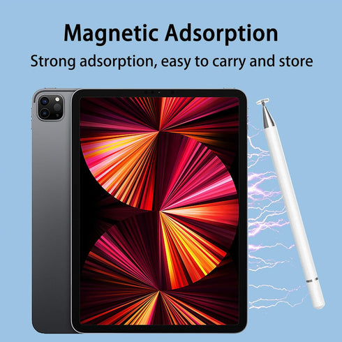 Stylus Pens for Touch Screens with Anti-Scrolling Design, 2 in 1 Disc & Fiber Tip for iPad, Magnetic Adsorption