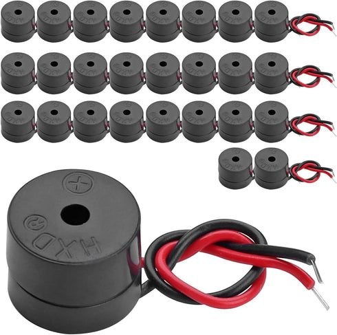 25PCS Active Electronic Buzzer, Wired Connector DC 3-12V, 85dB