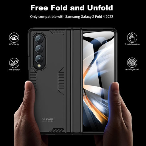 Samsung Galaxy Z Fold 4 Case - Slim Full Body Hinge Protection, Built-in Screen Protector, Wireless Charging, Kickstand