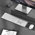 Wireless Keyboard and Mouse Combo, Full Size Slim Thin Wireless Keyboard with Numeric Keypad (White & Silver)