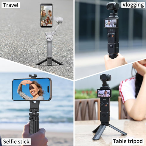 VRIG 1/4" 3/ 4 Mini Tripod with Screw, Desktop Tabletop Stand Compact Tripod for Gimbal Handle Grip Stabilizer, Camera