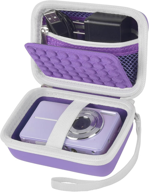 Boobowl Digital Camera Case for Yifecial, EROOLU, Kodak Pixpro, Canon PowerShot, and Sony Kids Cameras (Purple)