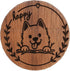 LONMAIX Round Walnut Wood 16GB USB Flash Drive - Laser-Engraved Cute Dog Design,