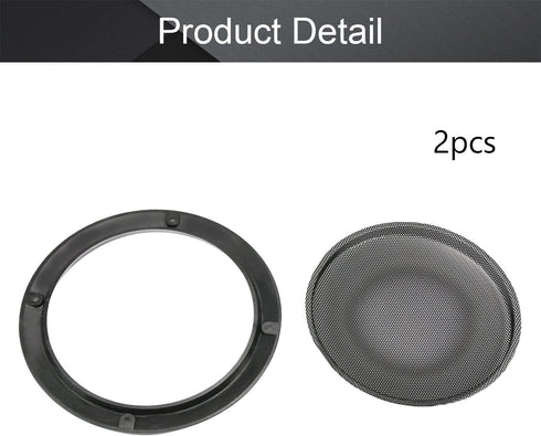 Fielect 2Pcs 6.5" Speaker Grill Cover Mesh Decorative Circle SubWoofer Grill Cover with 8 Screws, Silver Metal Trim