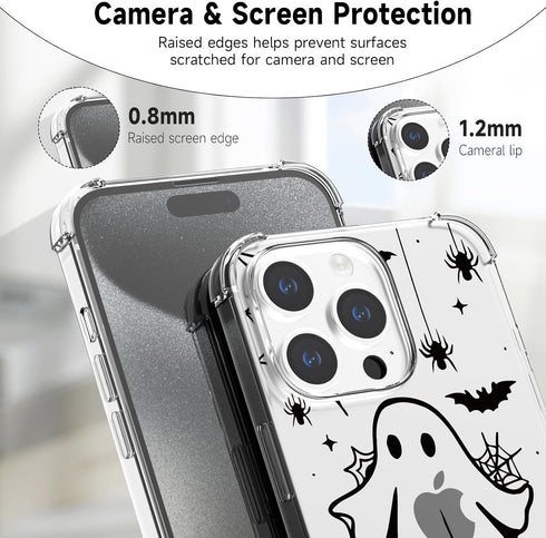 YEPO iPhone 15 Pro Max Case - Clear Flower Design, Slim Shockproof Bumper, Stylish Protective Cover for Women & Girls.