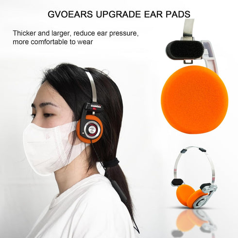 GVOEARS Replacement Cushion Earpads for Koss Portapro Headphones (2 Pairs, Green + Orange)