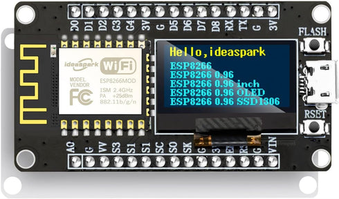 ideaspark ESP8266 0.96 Inch CH340 ESP-12E Programming NodeMCU Development Board with OLED Display, Driver, WiFi