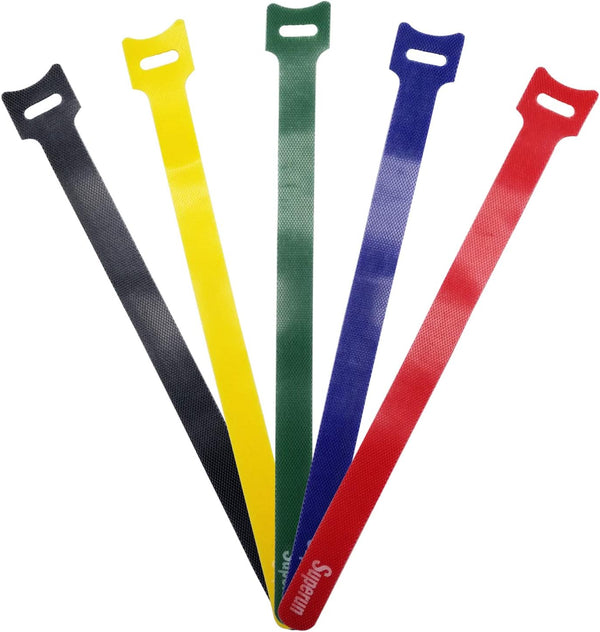 Superun 50 Pcs Multi-Color 10 Inch Fastening Cable Ties - Reusable Cord Organizer for Cable Management
