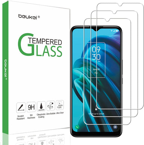 beukei (3 Pack) Tempered Glass Screen Protector for TCL T767W / TCL 30 XE 5G, Touch Sensitive, Case Friendly, 9H