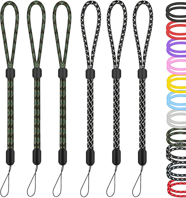 Hand Wrist Strap Lanyard, 6 Pack 8inch Adjustable Nylon Wristlet Straps for Cell Phone, AirPods Pro 2, Camera, Key,