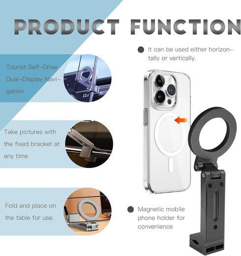 OBHEI 17/16/15/14/13/12 Compatible for Magsafe Phone Holder - Adjustable Foldable Phone Holder with Strong Magnets