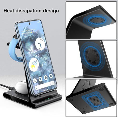 Charger for Pixel Watch 3/2, Wireless Charging Station for Google Pixel 9/9 Pro/8 Pro/8/7 Pro/6/5/4, No Adapter Included