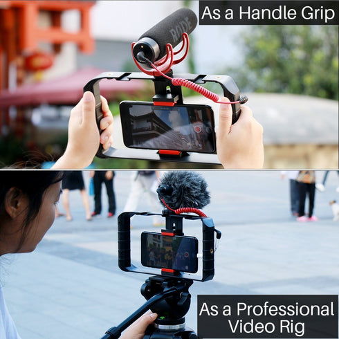 Ulanzi U Rig Pro Video Rig for iPhone - Phone Stabilizer Rig with Triple Cold Shoe Mount, Phone Tripod Mount for iPhone