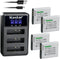 Kastar 4 Pack Battery and LCD Triple USB Charger for Ricoh DB-110, GR III, WG-6, G900 Digital Cameras