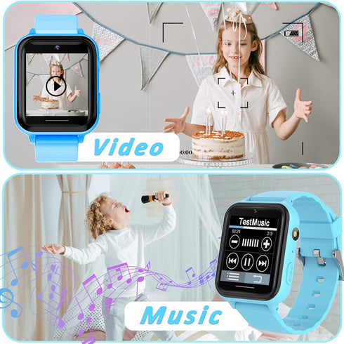 PTHTECHUS Kids Smart Watch Toys, Boys and Girls Smart Watch with Game Music MP3 Player, Video HD Selfie Camera, Alarm