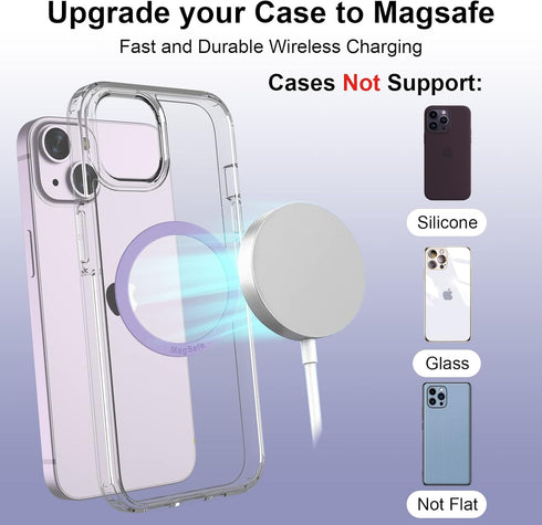 Universal MagSafe Ring, 5 PCS Magnet Sticker Magnetic Adapter Ring Compatible with Magsafe Accessories & Wireless Charging for iPhone 15/14/13/12 Pro Max Mini, Galaxy S23/S22 (Colorful)