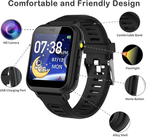 Phyulls Smart Watch for Kids - Smart Watch Toys with 24 Games, Camera, Video Recorder, Music, Alarm, Calculator,