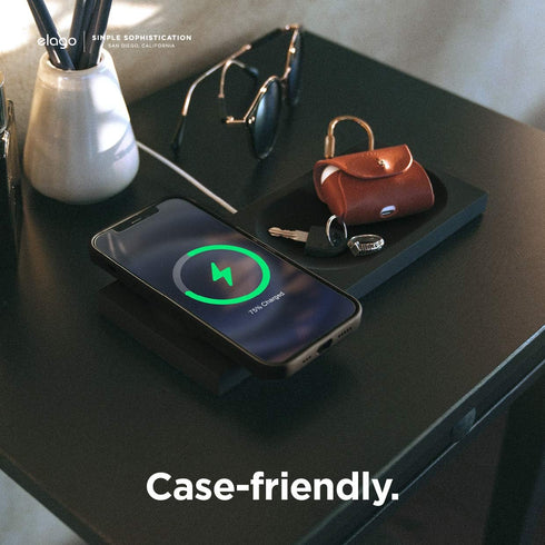 elago Charging Tray Compatible with MagSafe Charger for iPhone 15/14/13/12 and Other Wireless Charging Phones - Black