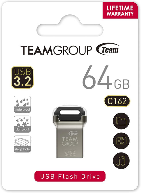 TEAMGROUP C162 64GB 3 Pack 3.2 1 3.1/3.0 100MB/s TC162364GB19 USB Gen USB Mini Fits Metal Read Flash Thumb Drive