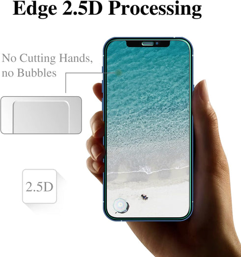 Pokolan (3-Pack) Tempered Glass Screen Protector for iPhone 12 / iPhone 12 Pro 2020 (6.1 inch), 9H Hardness, Bubble Free