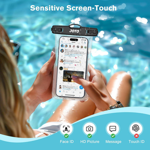 JOTO IPX8 Waterproof Phone Pouch Case, Underwater Dry Bag for iPhone 15 14 13 12 11 Pro Max, Galaxy S24 S23 S22 Ultra