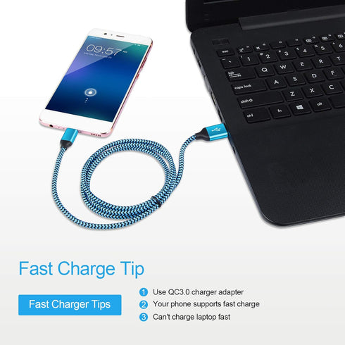 USB C Cable 3FT, 5Pack: Type C Fast Charging Cable Nylon Braided Android Phone Charger for iPhone 15, Samsung Galaxy S24