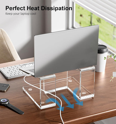 FUCDTEFC 10-15.6 Inch Acrylic Laptop Stand for Desk, Laptop Riser for Laptops, Ergonomic Computer Stand Holder