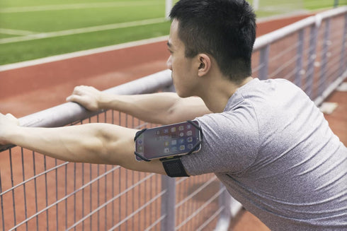 ?Bone? Run Tie Running Armband Phone Holder, Cell Phone Arm Band for iPhone & Samsung Galaxy (Combo Set/Black)