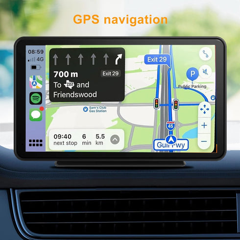 Portable Apple Carplay Screen for Car - Wireless Android Auto Stereo, 7 Inch IPS Touch Screen