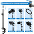 1/4" 14"-23.6" Camera Desk Mount Stand with Ball Head and Phone Holder Clip, Desktop Light Stand, Adjustable Light