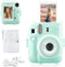 Rieibi Clear Case for Fuji Instax Mini 12, Glitter Case Bag with Back Pocket, Strap, and Photo Album