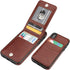 KIHUWEY Wallet Case for iPhone X/Xs - Premium Leather with Credit Card Holder, Heavy Duty Protective Cover (Brown)