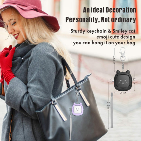Safe Sound Personal Alarm 3 Pack, 130 dB Loud Siren Keychain with LED Light (Black/Purple/Green)