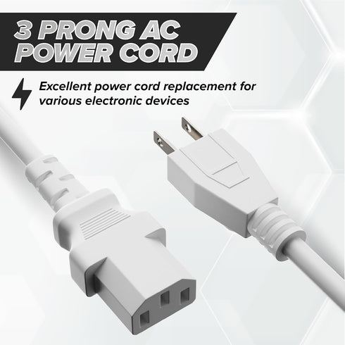 THE CIMPLE CO 15 3 C13 5-15P C13 320-15 (4 FT - Prong AC Power Cable for Computer, Medical, Server, & Desktop - Power