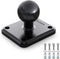TUSITA Metal Rectangular AMPS Connection Plate, Black, with B Size 1" Ball