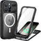 Lanhiem Magnetic Case for iPhone 15 Pro Max, IP68 Waterproof Dustproof Full Body Heavy Duty Cover with Built-in Screen