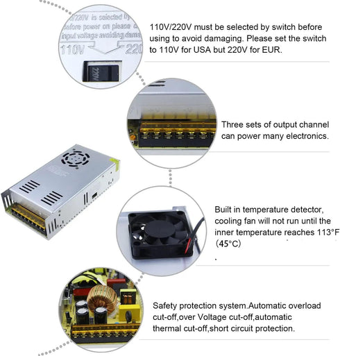 JOYNANO 36V 10A 360W DC Switching Power Supply AC-DC Converter Transformer for Brake Machine Industrial Automation CNC