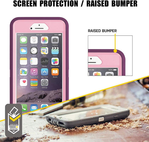 AICase Heavy Duty Case for iPhone 6/6S Plus - Built-in Screen Protector, Rugged Shockproof Cover