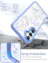 for Samsung Galaxy A35 5G Case - Girls Women Crystal Clear Flower Pattern Cover with Tempered Glass Screen Protector,