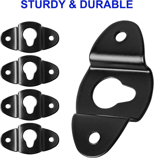 uxcell 10 Pcs Wall Mounting Speaker Hanger Brackets, 4.8cm Long Clothing Rack Iron Hanger Plate Accessories, Speaker