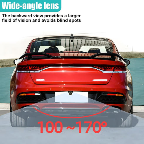 UHANBUT 12 170 Car Backup Camera, LED Night Vision Waterproof HD Rear View Camera, Wide Angle Long License Plate Frame