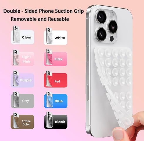 Generic Double Sided Silicone Suction Cup Phone Holder,Non Slip Sticky Grip, Silicon Adhesive Suction Cup Mount