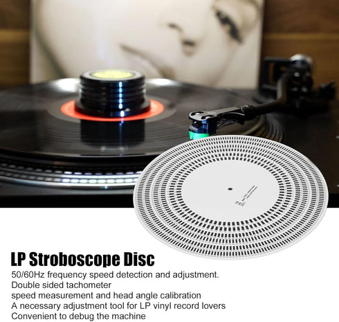 Turntable Strobe Disc, LP Stroboscope Disc Mat Rotational Speed Detection LP Turntables Calibration Disc for Record Player