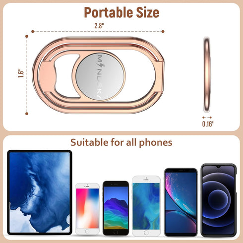 Mindsky 360Rotation Phone Ring Holder Finger Kickstand Cellphone Back Grip Foldable Cell Phone Stand for Desk