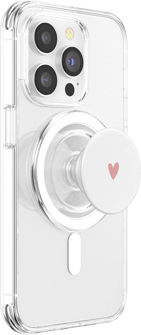 PopSockets MagSafe PopGrip for iPhone - Rose White Minimalist Heart