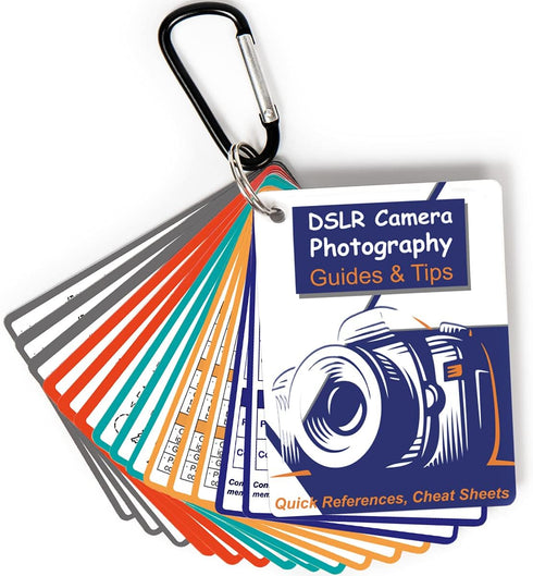 DSLR Cheat Sheet for Canon, Nikon, Sony, Quick Reference Cards for Photography Guides & Tips