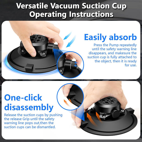 CAMEDAFLX 6" 1/4",1/8" Camera Suction Cup Mount with Ball Head Magic Arm,Quick Release Metal Vacuum Suction Cup Mount